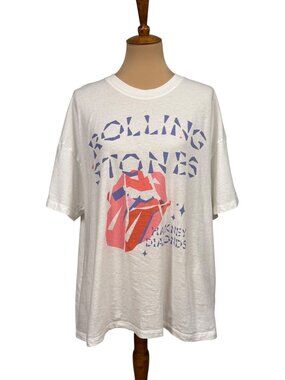 AE Band Tee Rolling Stones American Eagle L/XL White Cotton
